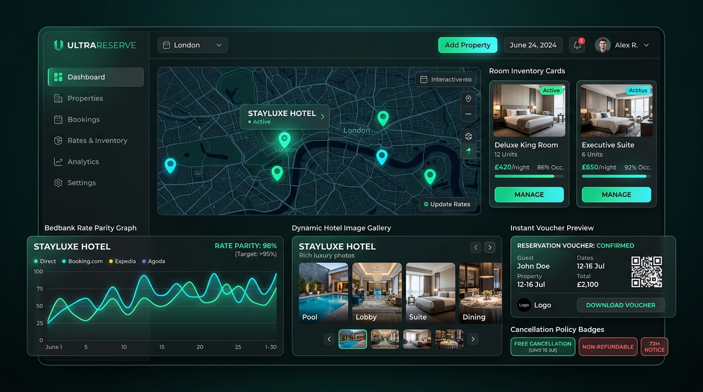 Hotel Booking Engine UI Design Mockup